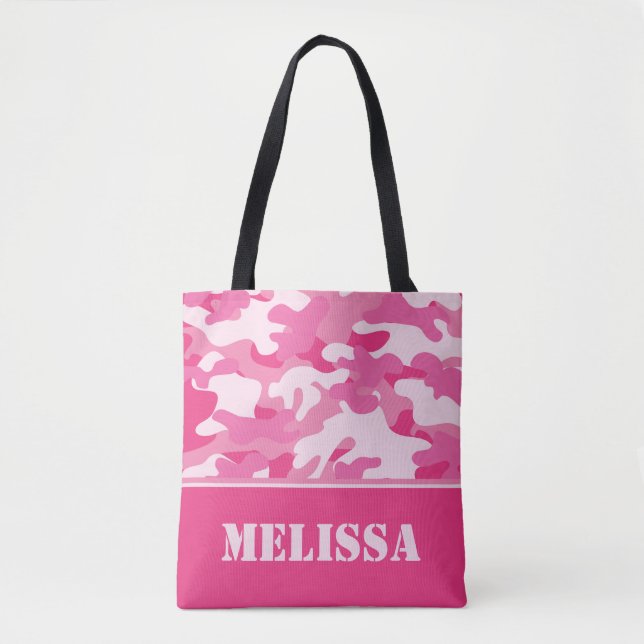 Pink Camo (Camouflage) | Personalised Tote Bag (Front)