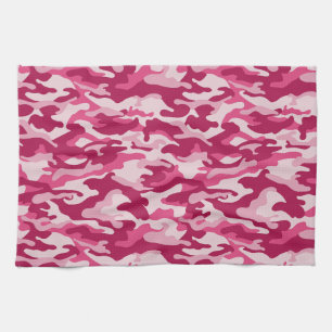 Pink Camo Camouflage Tea Towel
