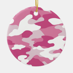 Pink Camo Ceramic Tree Decoration