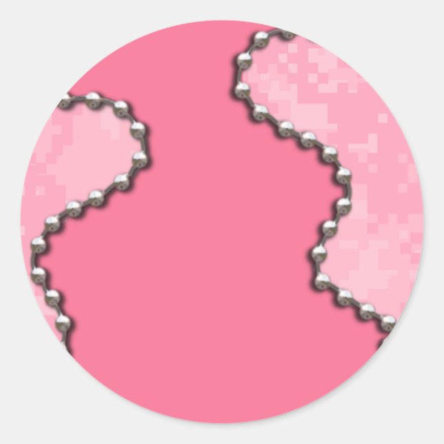 Pink Camo Classic Round Sticker (Front)