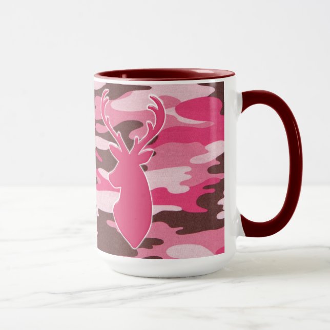 Pink camo deer head mug (Right)