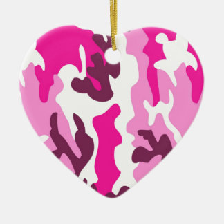 Pink Camo Design Ceramic Tree Decoration