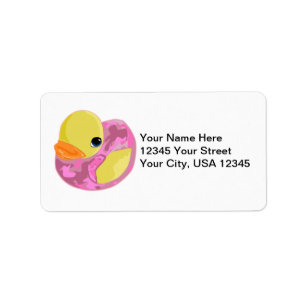Pink Camo Ducky Label