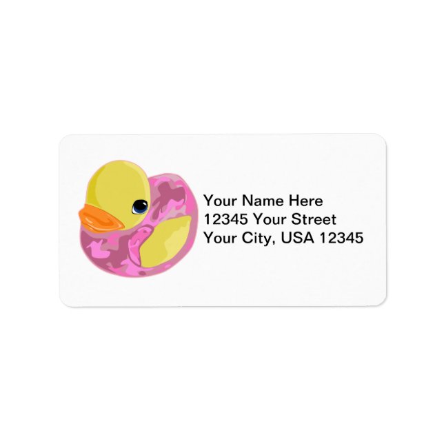 Pink Camo Ducky Label (Front)