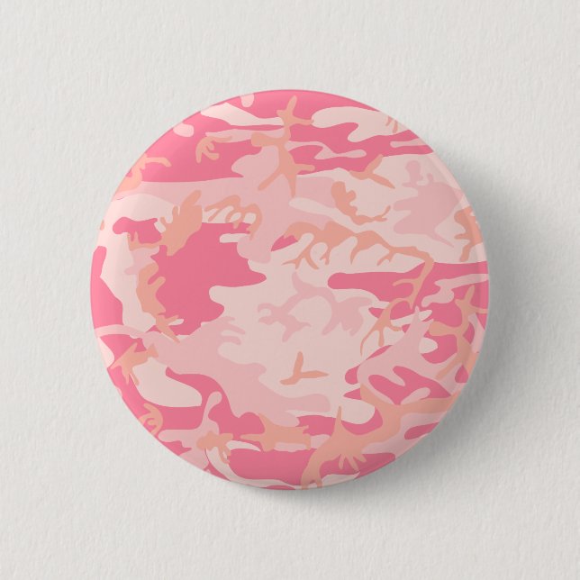 Pink Camo - Girly Camo 6 Cm Round Badge (Front)