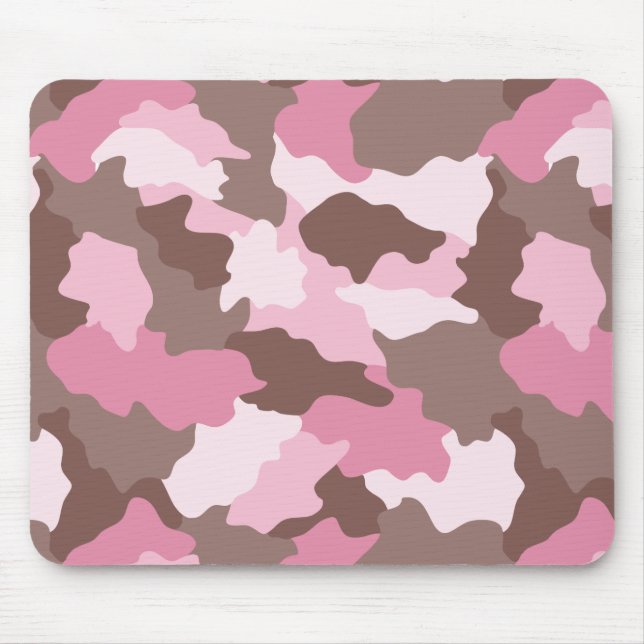 Pink Camo Girly Camouflage Mouse Mat (Front)