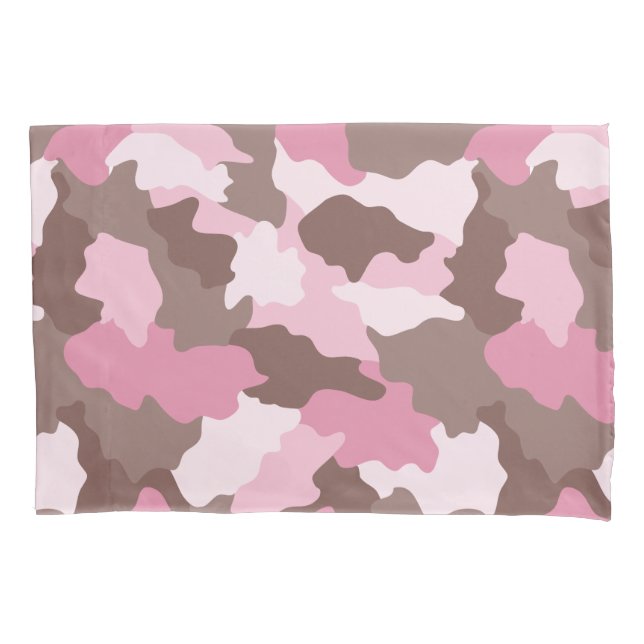 Pink Camo Girly Camouflage Pattern Pillowcase (Front)