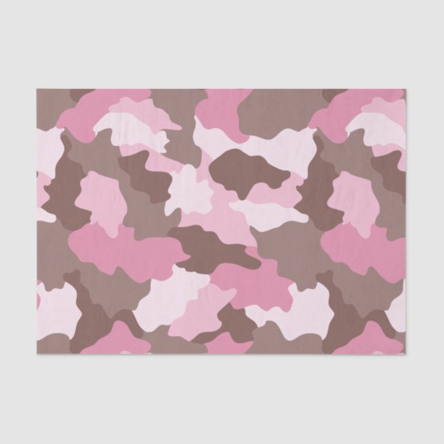 Pink Camo Girly Camouflage Pattern Tissue Paper (Front)