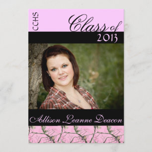 Pink Camo Graduation announcement