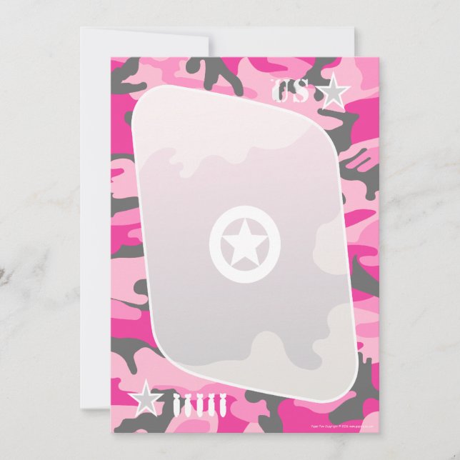 Pink Camo Invitations (Front)