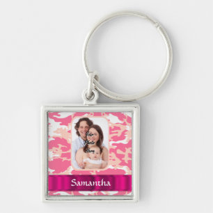 Pink camo key ring