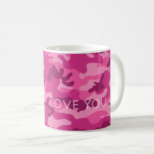 Pink Camo LOVE YOU Modern Her Yes Coffee Mug