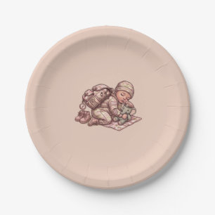 Pink Camo Military Baby Girl Paper Plate