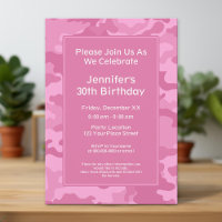 Pink Camo Military Theme Birthday Party