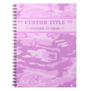 Pink Camo Notebook w/ Title/Author Block