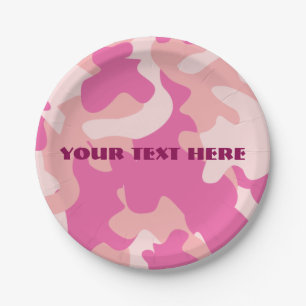 Pink Camo Paper Plate