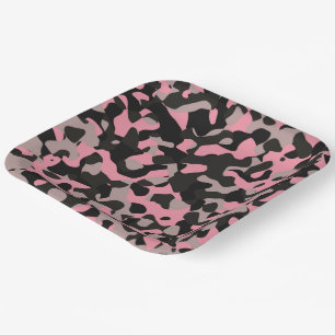 Pink Camo Paper Plate