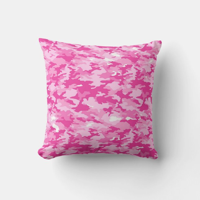 Pink Camo Pattern – Breast Cancer Awareness Cushion (Front)