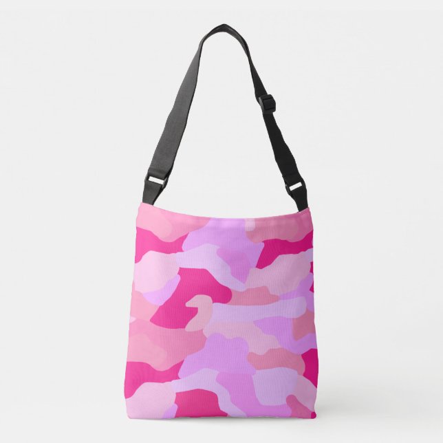 Pink Camo Pattern  Crossbody Bag (Front)