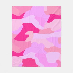 Pink Camo Pattern Fleece Blanket