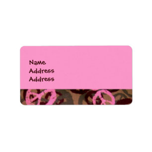 Pink Camo/Peace Signs Look Address Labels