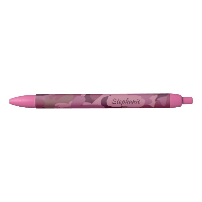 Pink Camo Pen Military Camouflage Personalised (Front)