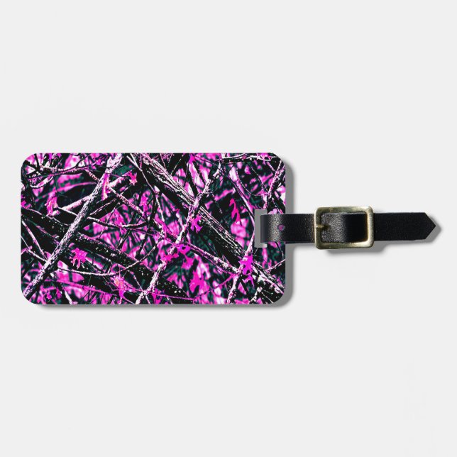 Pink Camo "Real" Luggage Tag (Front Horizontal)