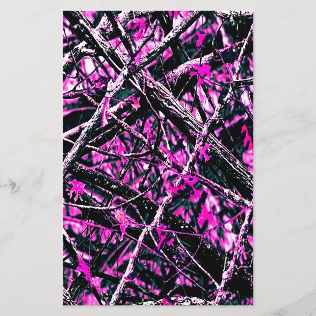 Pink Camo "Real" Stationery (Front)