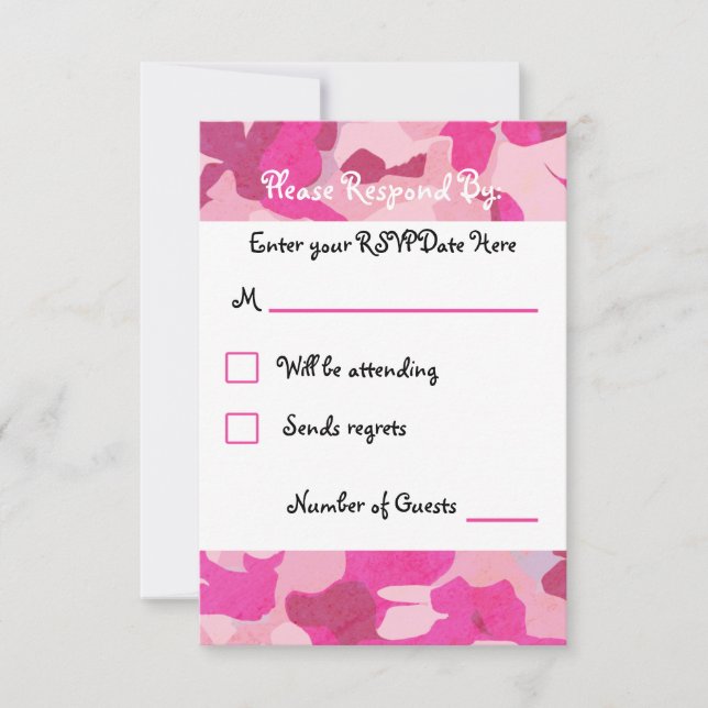Pink Camo RSVP Card (Front)
