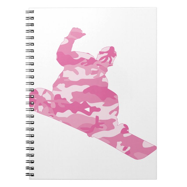 Pink-Camo-Snowboarder Notebook (Front)