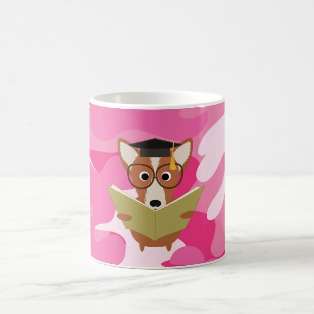Pink Camo Study Dog Mug (Center)