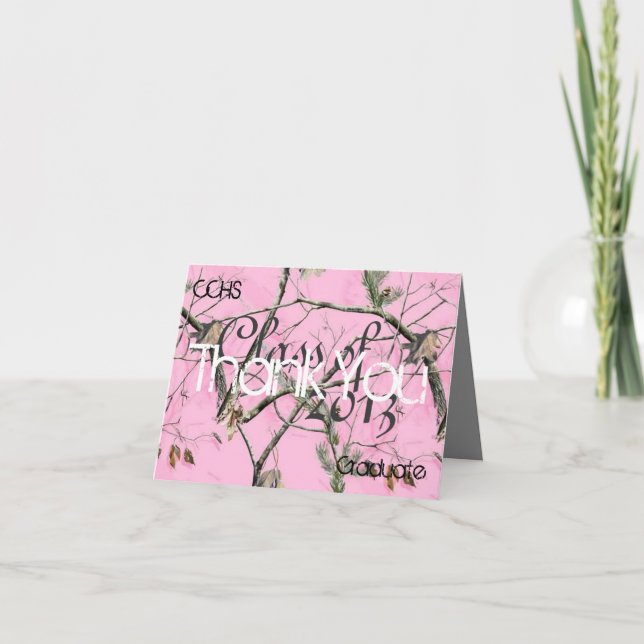 Pink Camo Thank You card (Front)