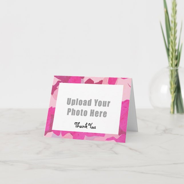 Pink Camo Thank You Card (Front)