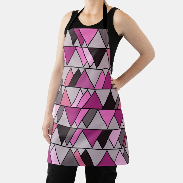 Pink Camo Triangles  Apron (Insitu)