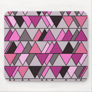 Pink Camo Triangles Mouse Mat