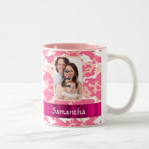 Pink camo Two-Tone coffee mug