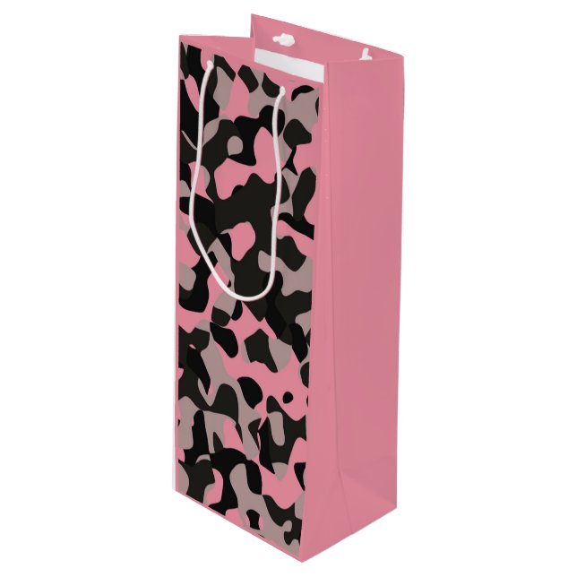 Pink Camo   Wine Gift Bag (Front Angled)