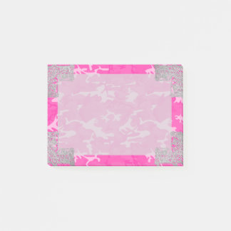 Pink Camo with Faux Glitter Post-it Notes
