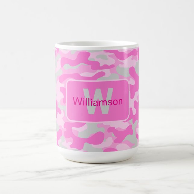 Pink Camo With Personalisation   Coffee Mug (Center)