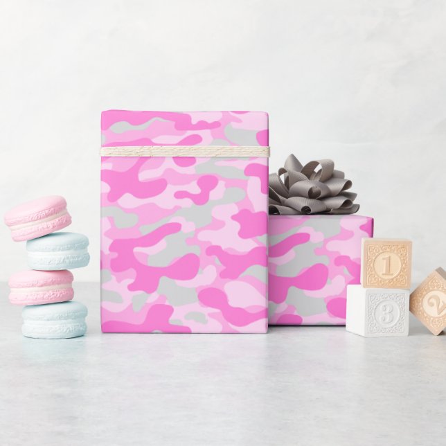 Pink Camo  Wrapping Paper (Baby Shower)