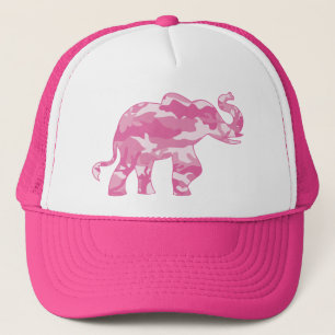 Pink-Camoflauge-Elephant Trucker Hat