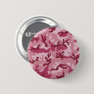 Pink camouflage 6 cm round badge