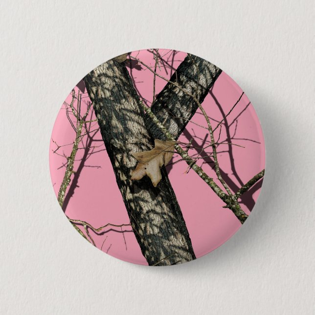 Pink Camouflage 6 Cm Round Badge (Front)