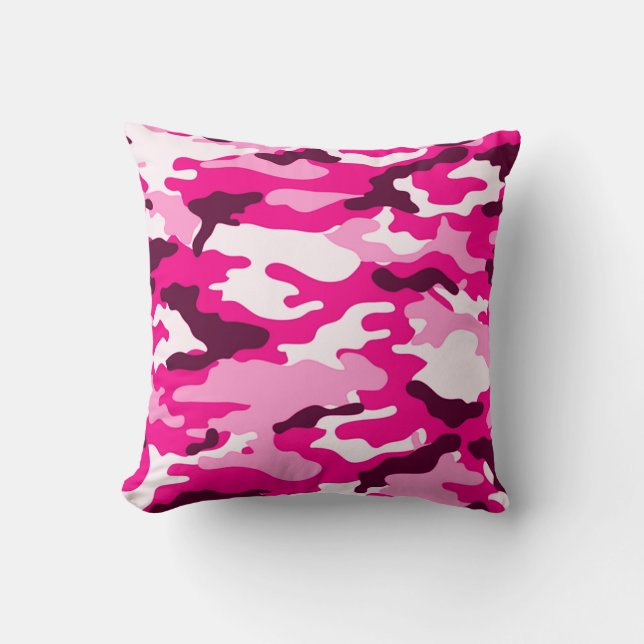 Pink camouflage American MoJo Pillow (Front)