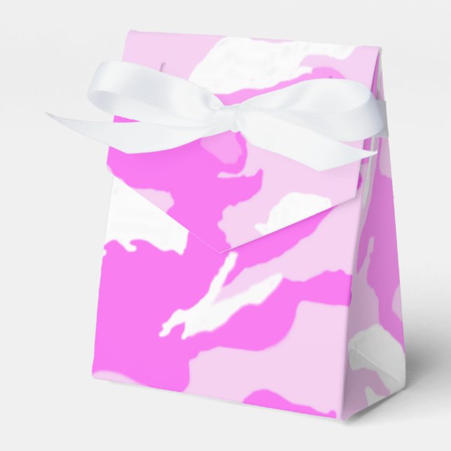 Pink Camouflage Artwork Background Favour Box (Front Side)