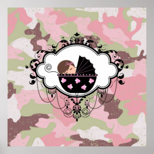 Pink Camouflage Baby Girl Wall Art