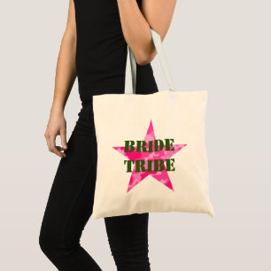 Pink Camouflage Bachelorette Bride Tribe Tote