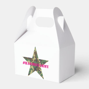 Pink Camouflage Bachelorette Hashtag Favour Box