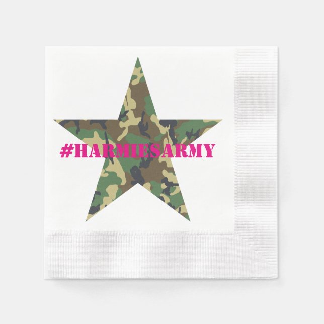 Pink Camouflage Bachelorette Party Hashtag Napkins (Front)