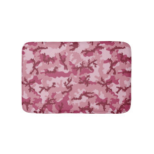 Pink camouflage bath mat